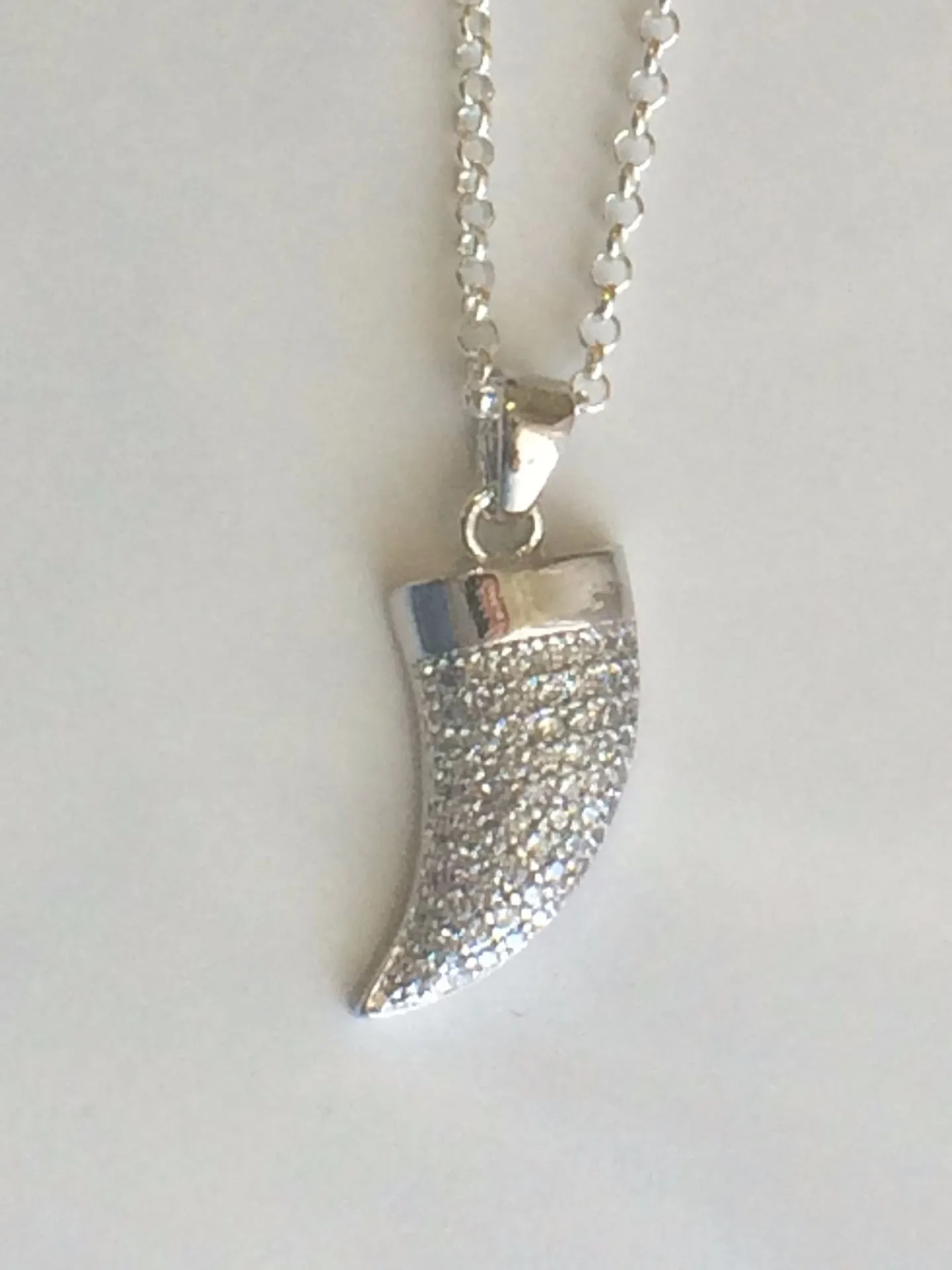 Crystal Horn Necklace gold