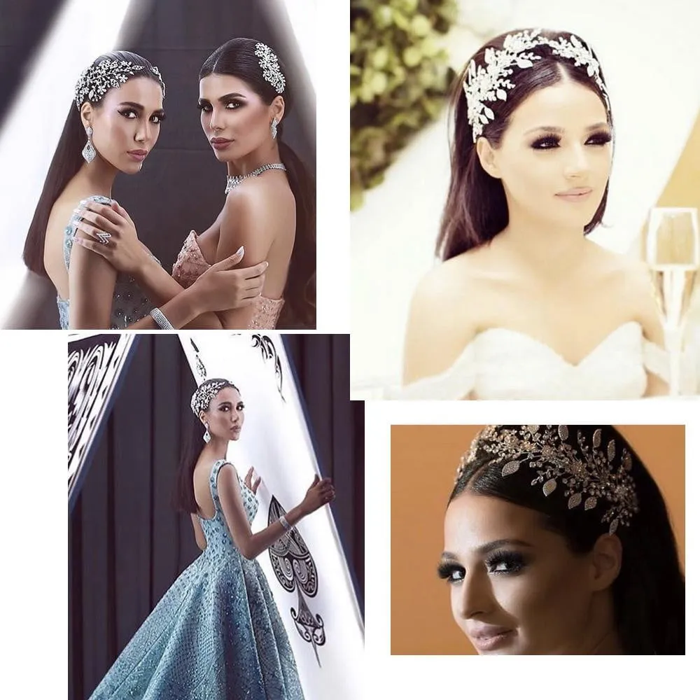 Crystals Rhinestone Big Bridal Wedding Headbands Tiara Hairband Hair Accessories HG085