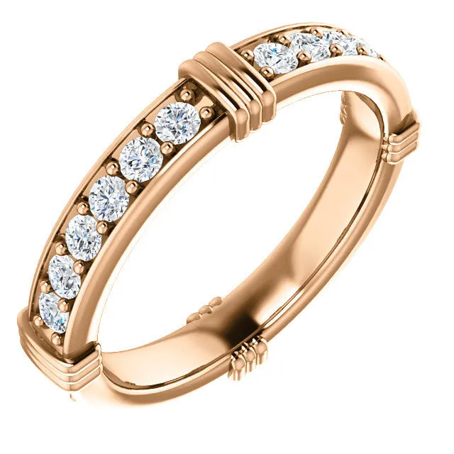 Cubic Zirconia Anniversary Ring, Style 03-94 (Customizable Round or Princess Eternity Band)