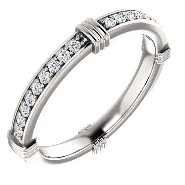 Cubic Zirconia Anniversary Ring, Style 03-94 (Customizable Round or Princess Eternity Band)