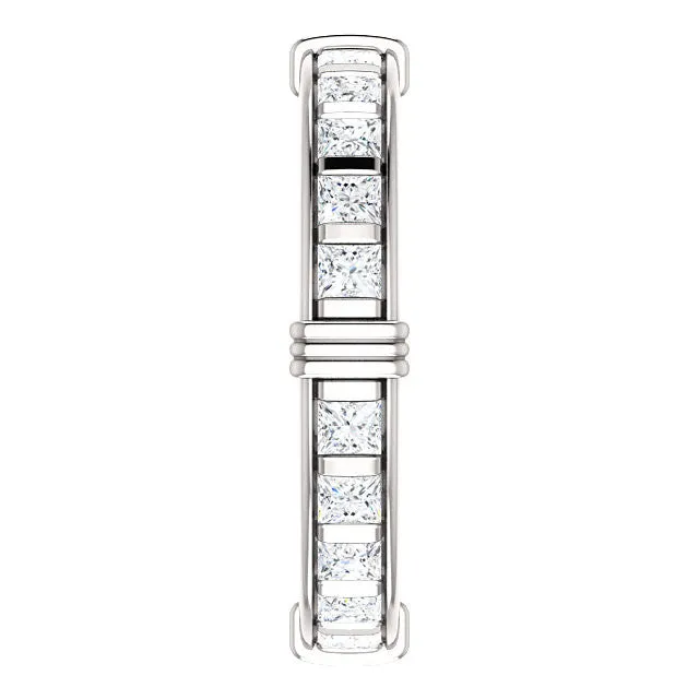 Cubic Zirconia Anniversary Ring, Style 03-94 (Customizable Round or Princess Eternity Band)