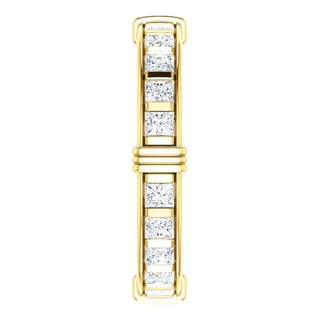 Cubic Zirconia Anniversary Ring, Style 03-94 (Customizable Round or Princess Eternity Band)