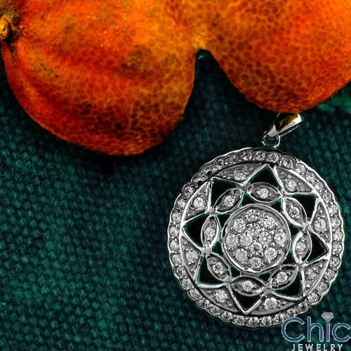 Cubic Zirconia Cz 1.5 TCW Medallion Pendant