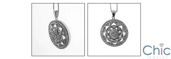 Cubic Zirconia Cz 1.5 TCW Medallion Pendant