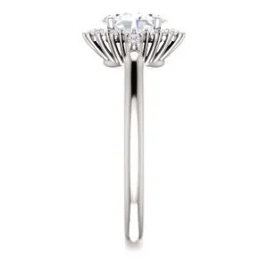 Cubic Zirconia Engagement Ring- The Amy Kiara (Customizable Oval Cut)