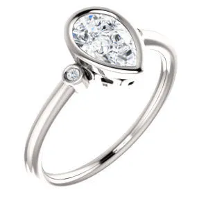 Cubic Zirconia Engagement Ring- The Analise (Customizable Pear Cut)