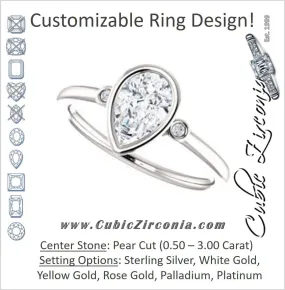 Cubic Zirconia Engagement Ring- The Analise (Customizable Pear Cut)