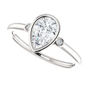 Cubic Zirconia Engagement Ring- The Analise (Customizable Pear Cut)