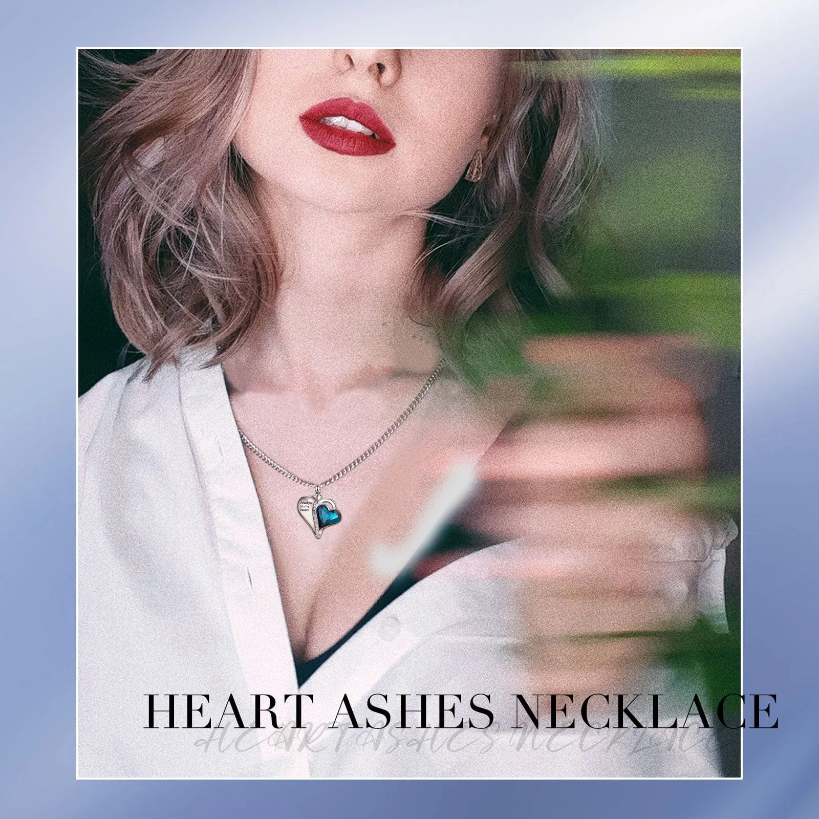 Custom Heart Ashes Necklace personalized with a message