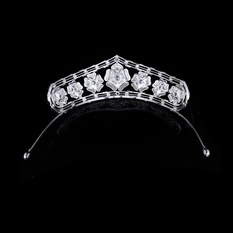 CZ Royal Wedding Tiara,Cubic Zirconia Princess Tiaras for Bride,Prom,Party Head Accessories,Hair Accessories for Women