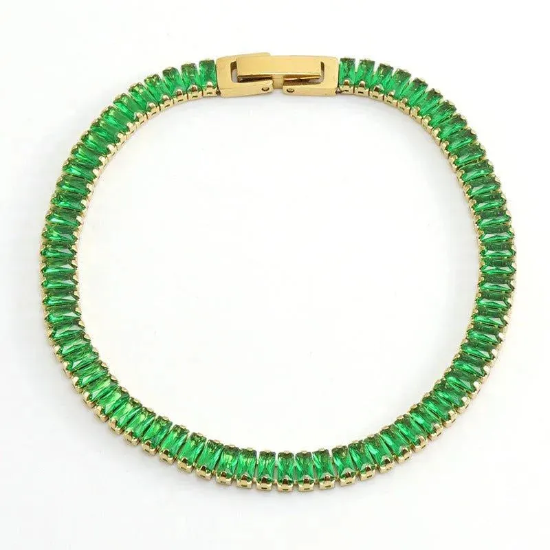 Dazzling Gold-Plated Gemstone Bracelet for Unique Elegance