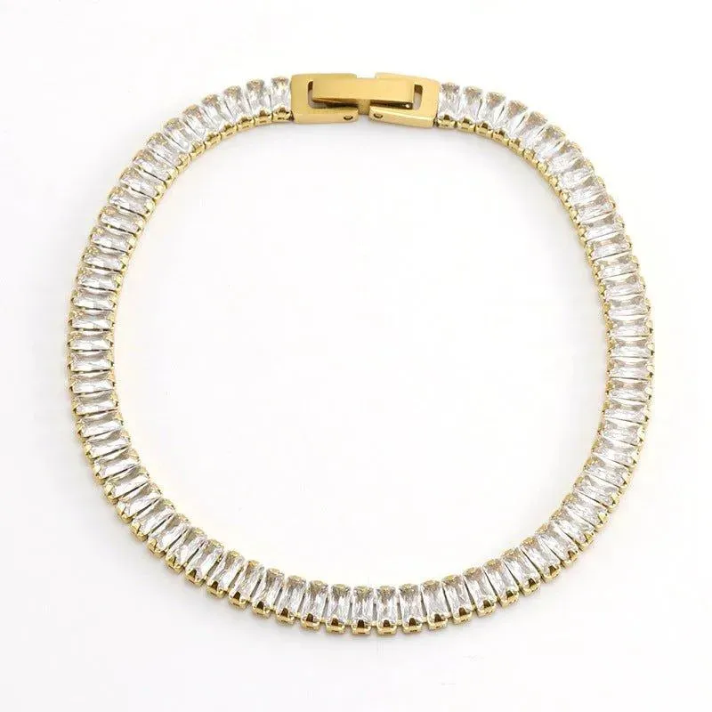 Dazzling Gold-Plated Gemstone Bracelet for Unique Elegance