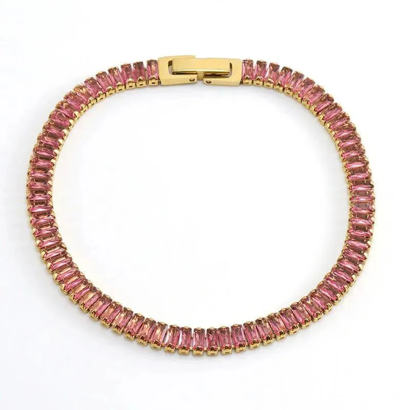 Dazzling Gold-Plated Gemstone Bracelet for Unique Elegance