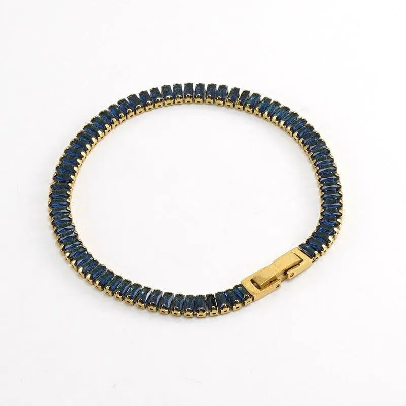Dazzling Gold-Plated Gemstone Bracelet for Unique Elegance
