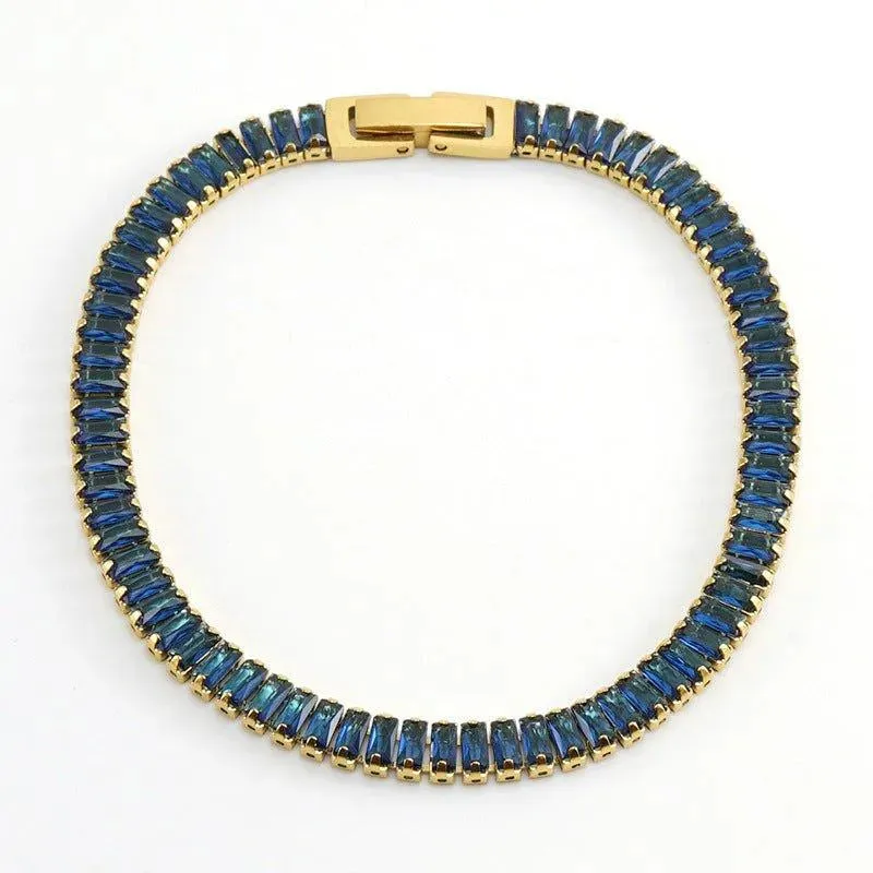 Dazzling Gold-Plated Gemstone Bracelet for Unique Elegance