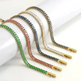 Dazzling Gold-Plated Gemstone Bracelet for Unique Elegance