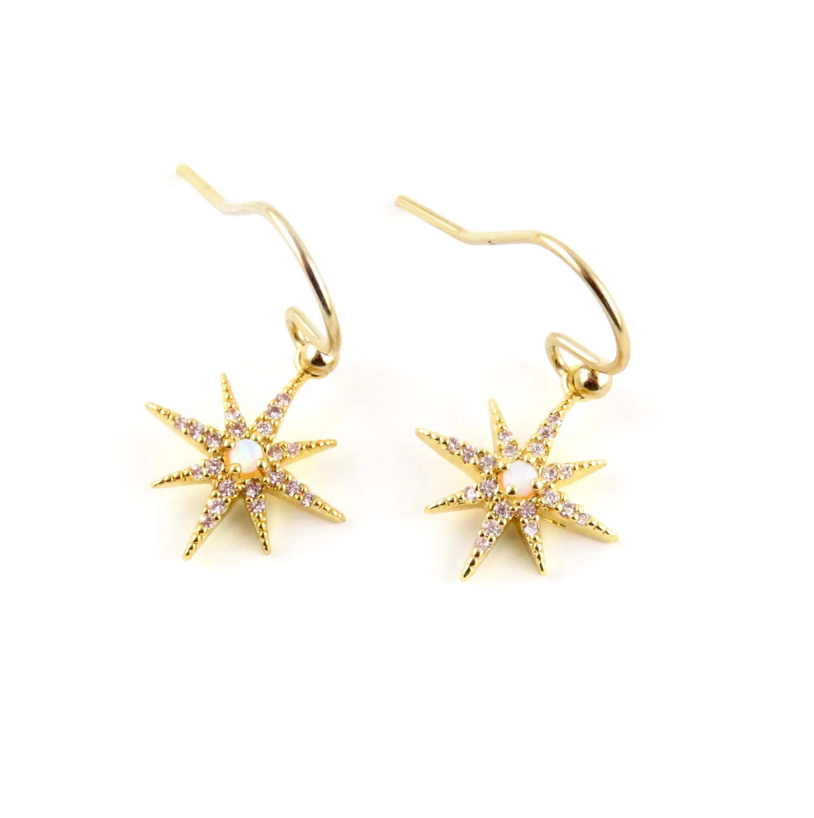 Delicate Opal Starburst Earrings