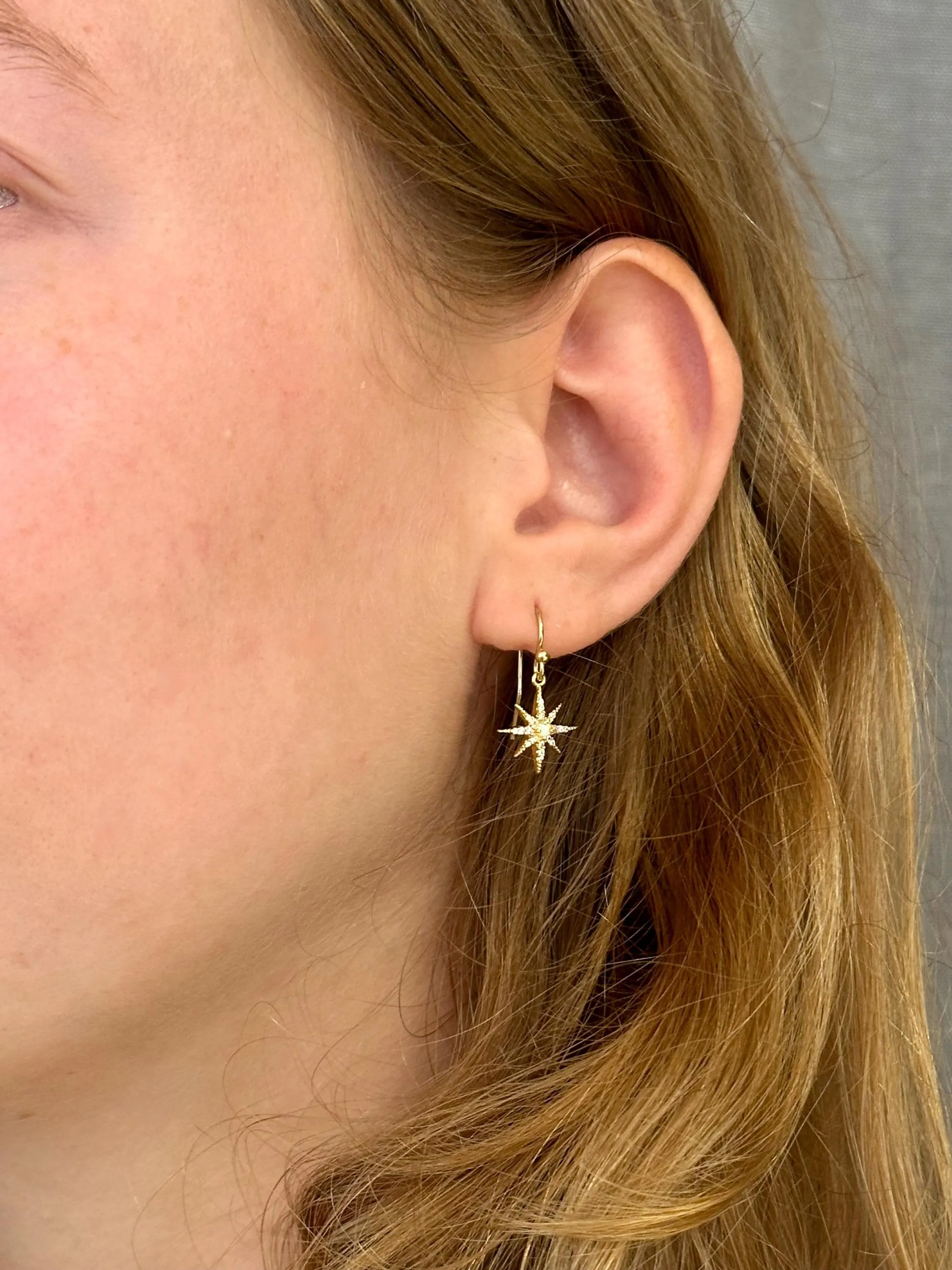 Delicate Opal Starburst Earrings