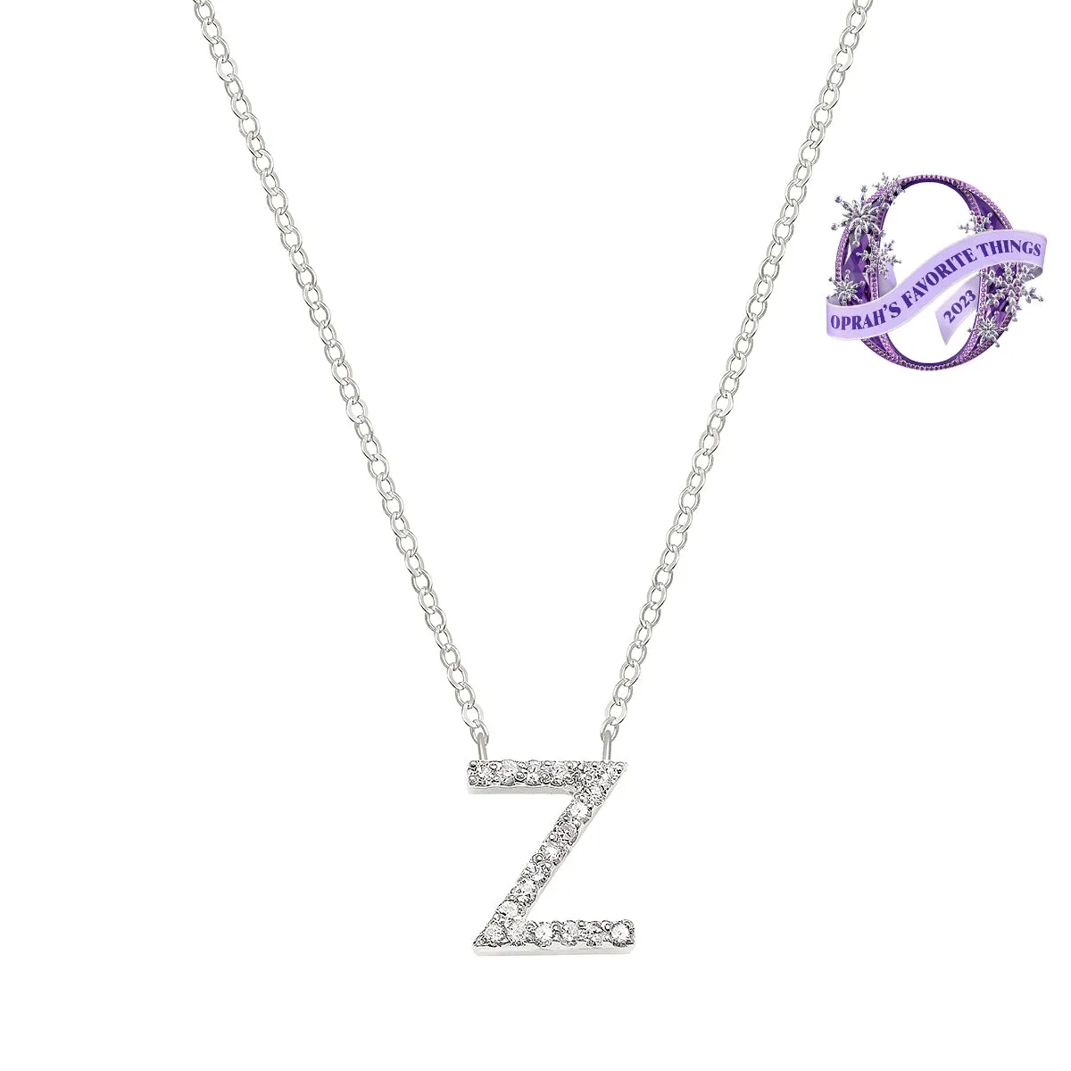 Diamond Initial Necklace-Silver