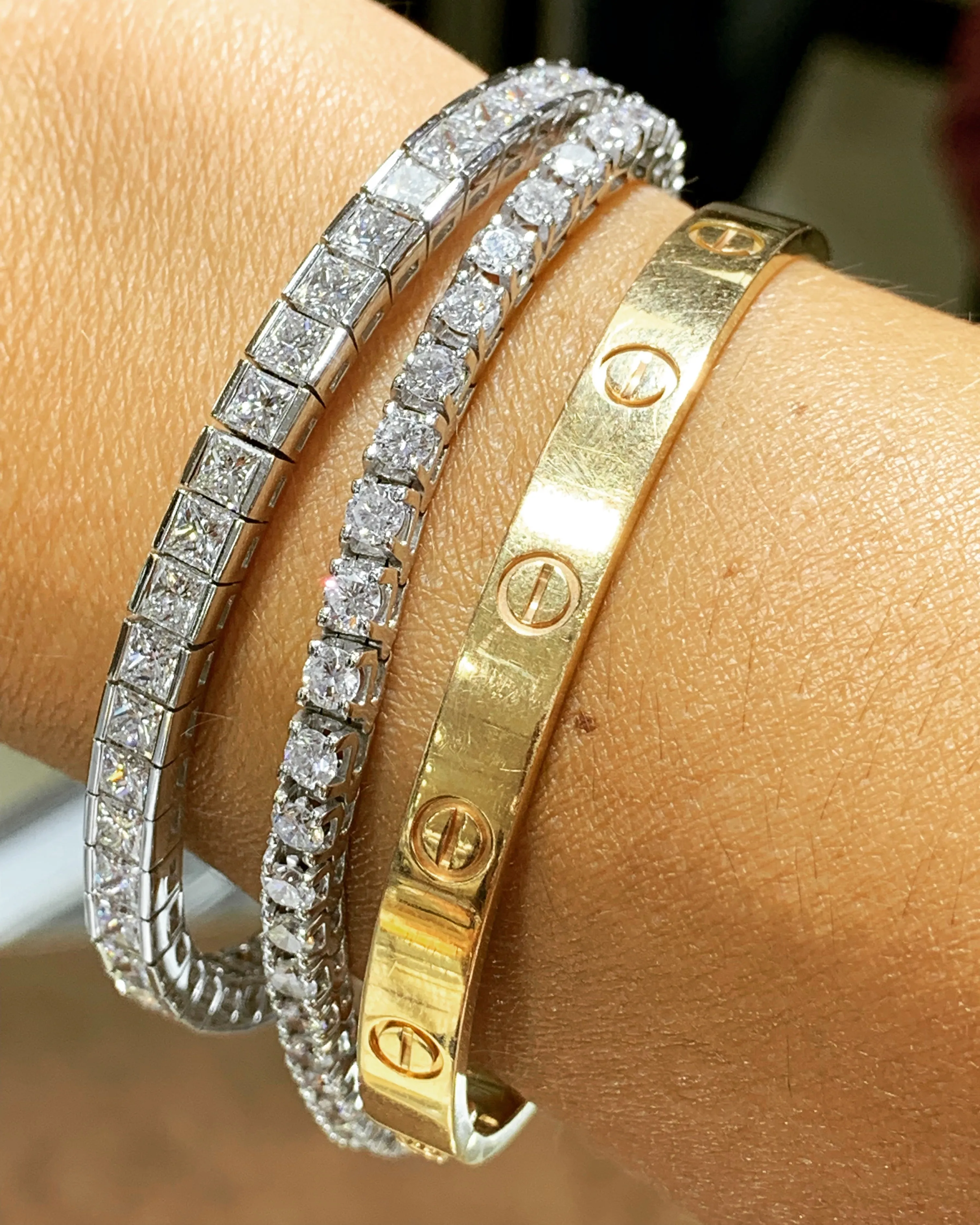 Diamond Tennis Bracelet With Princess Cut Diamonds