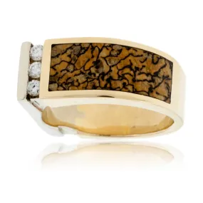 Dinosaur Bone Inlay Style Ring