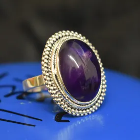 Dotted Amethyst Ring (925) Sterling Silver