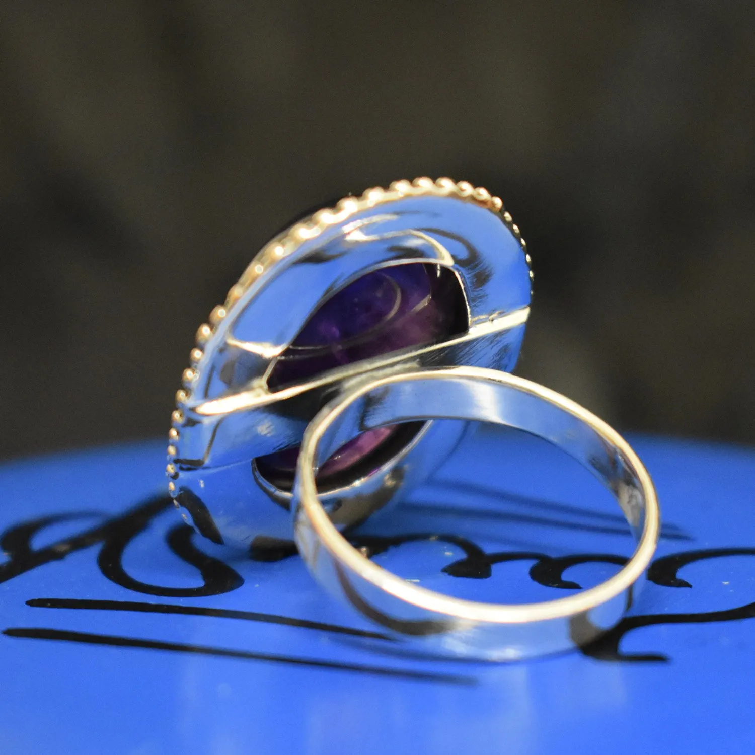 Dotted Amethyst Ring (925) Sterling Silver