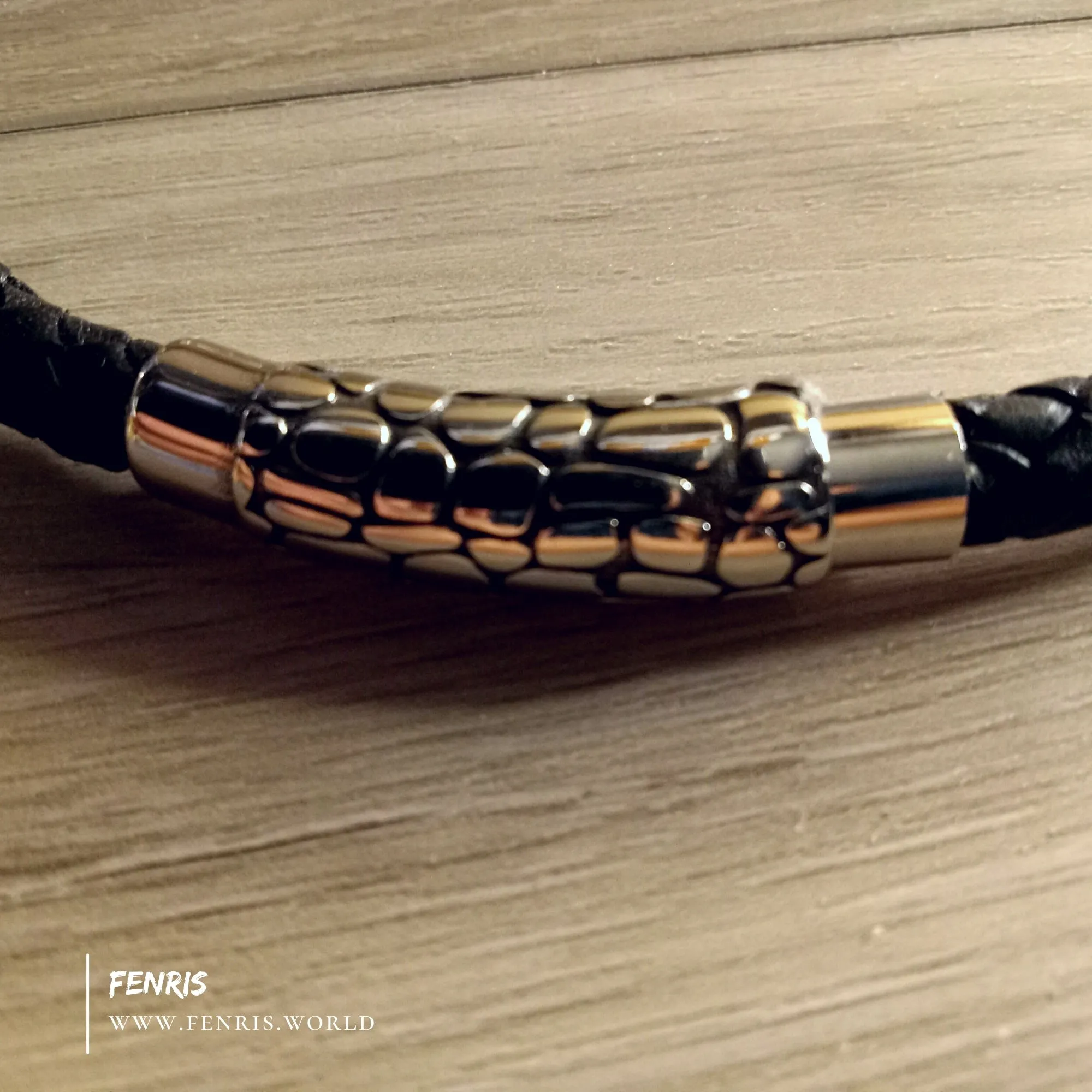 Dragon Jade Necklace Silver Black Leather Choker | Fenris