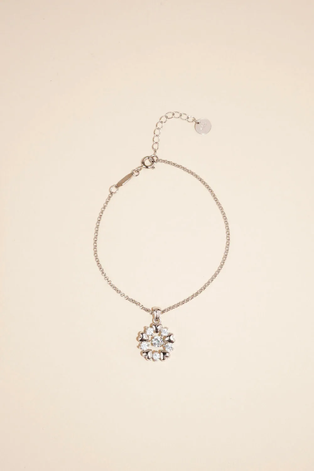 EDEN Dancing Diamond Sparkly Hearts Sterling Silver Bracelet