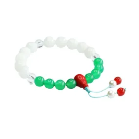 Elegant Chinese Wind Sterling Silver Jade Bracelet