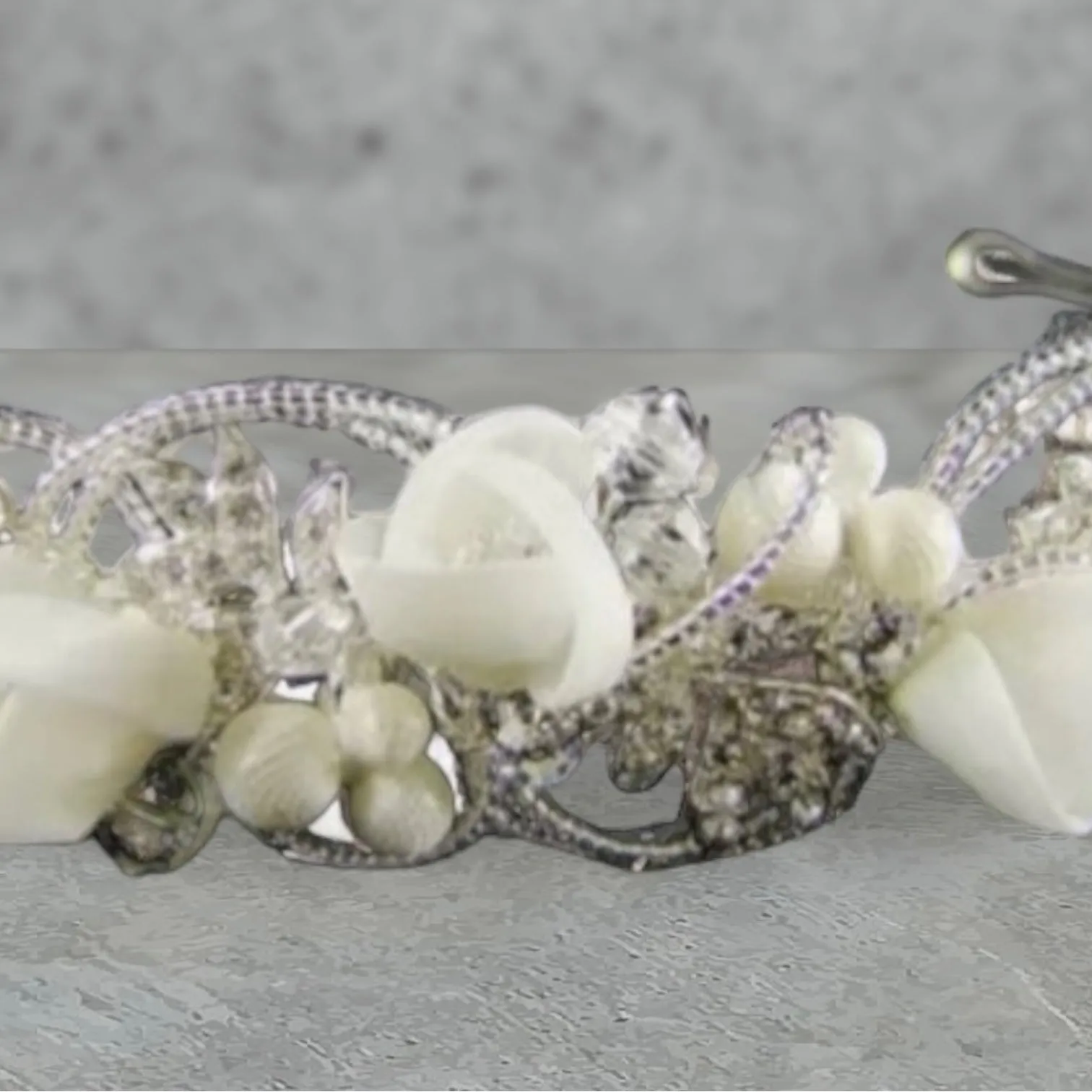Emmanuel - Pearl Crystal Tiara Silver