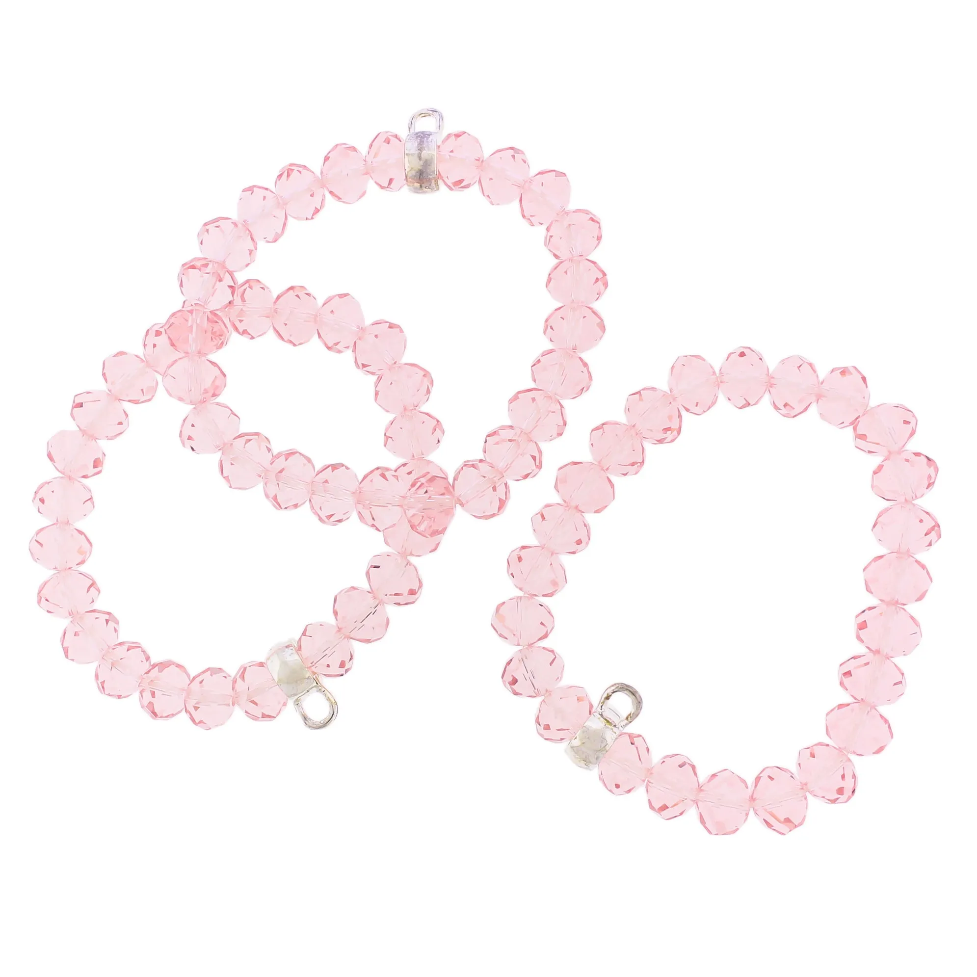 Faceted Glass Bead Bracelet 51mm - Petal Pink - 1 Bracelet - BB166