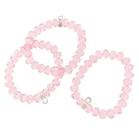 Faceted Glass Bead Bracelet 51mm - Petal Pink - 1 Bracelet - BB166