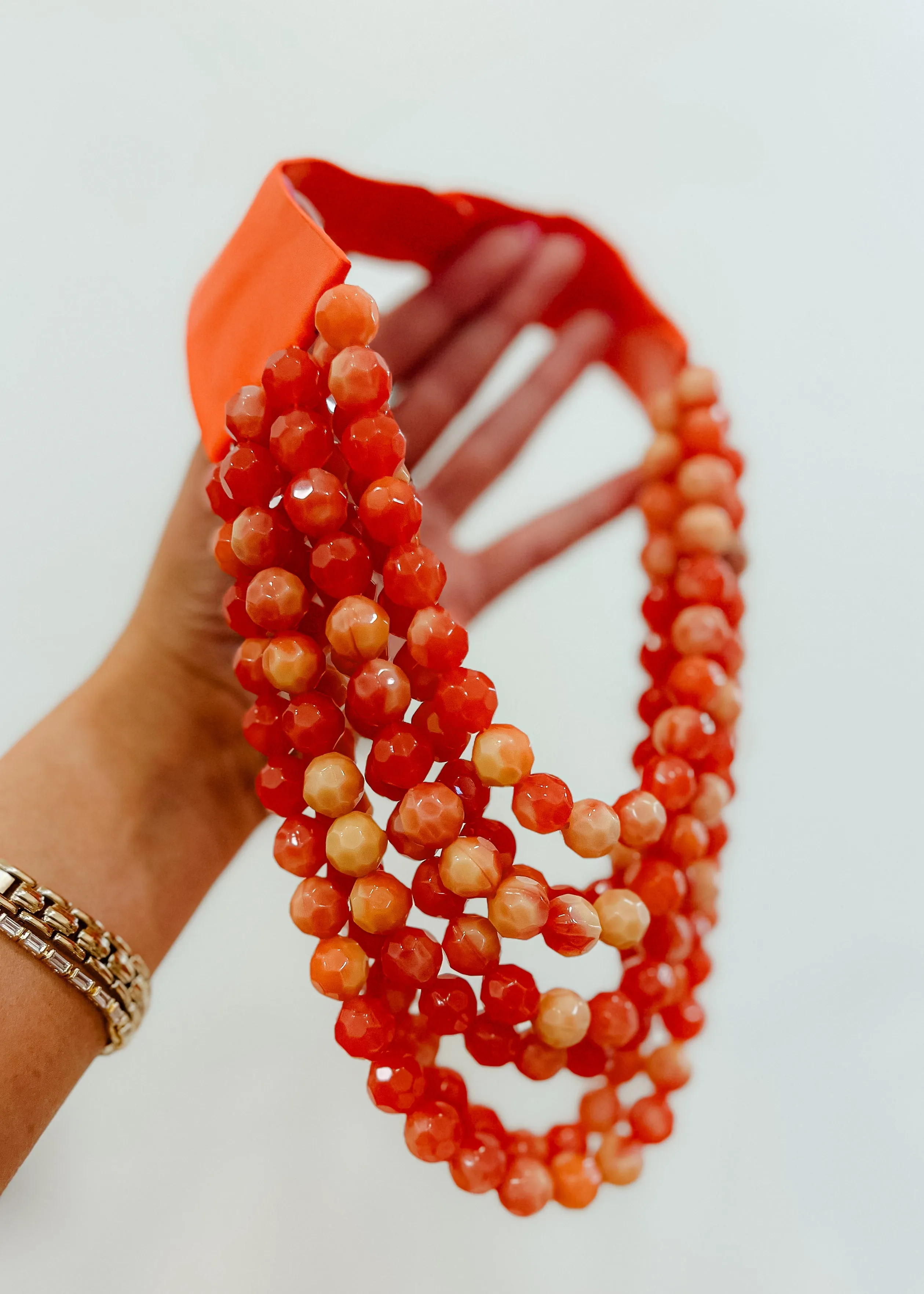 Faceted Marble Bead Necklace