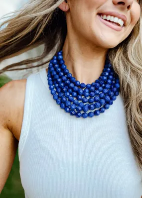 Faceted Marble Bead Necklace