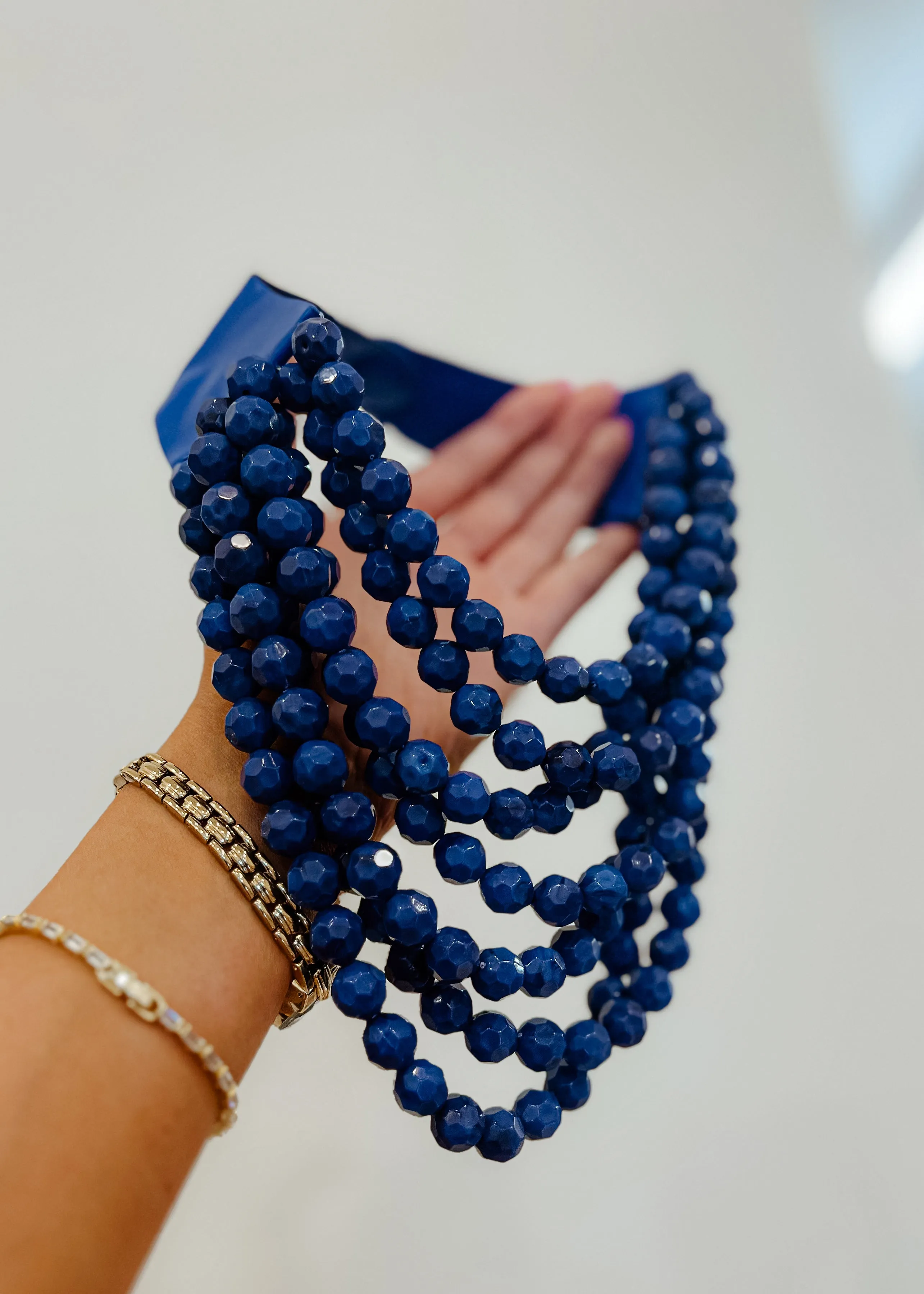 Faceted Marble Bead Necklace