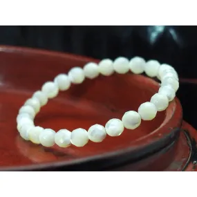Faceted Mother of Pearl Stretch Bracelet
