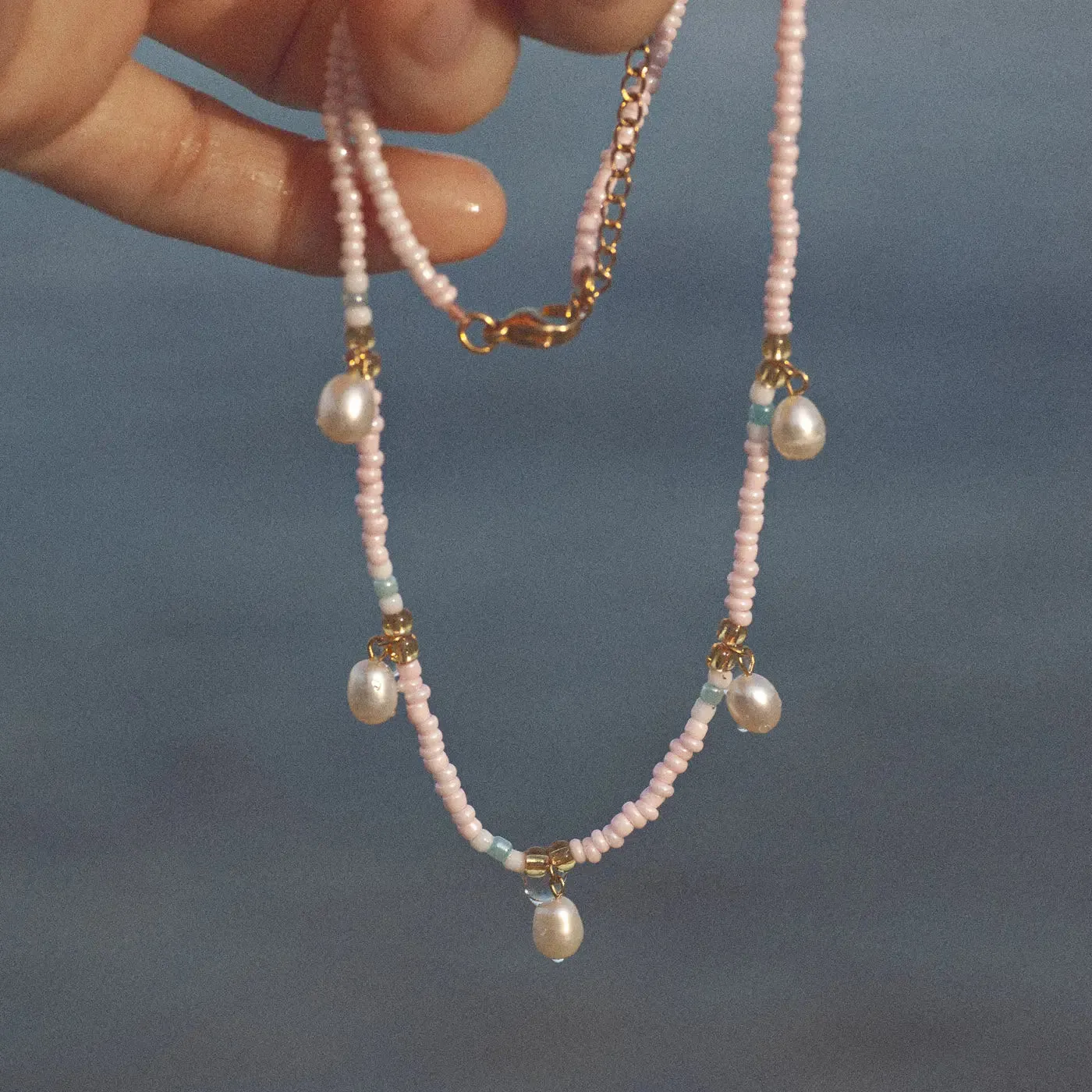 Fanny - Pearl and Colorful Bead Summer Necklace