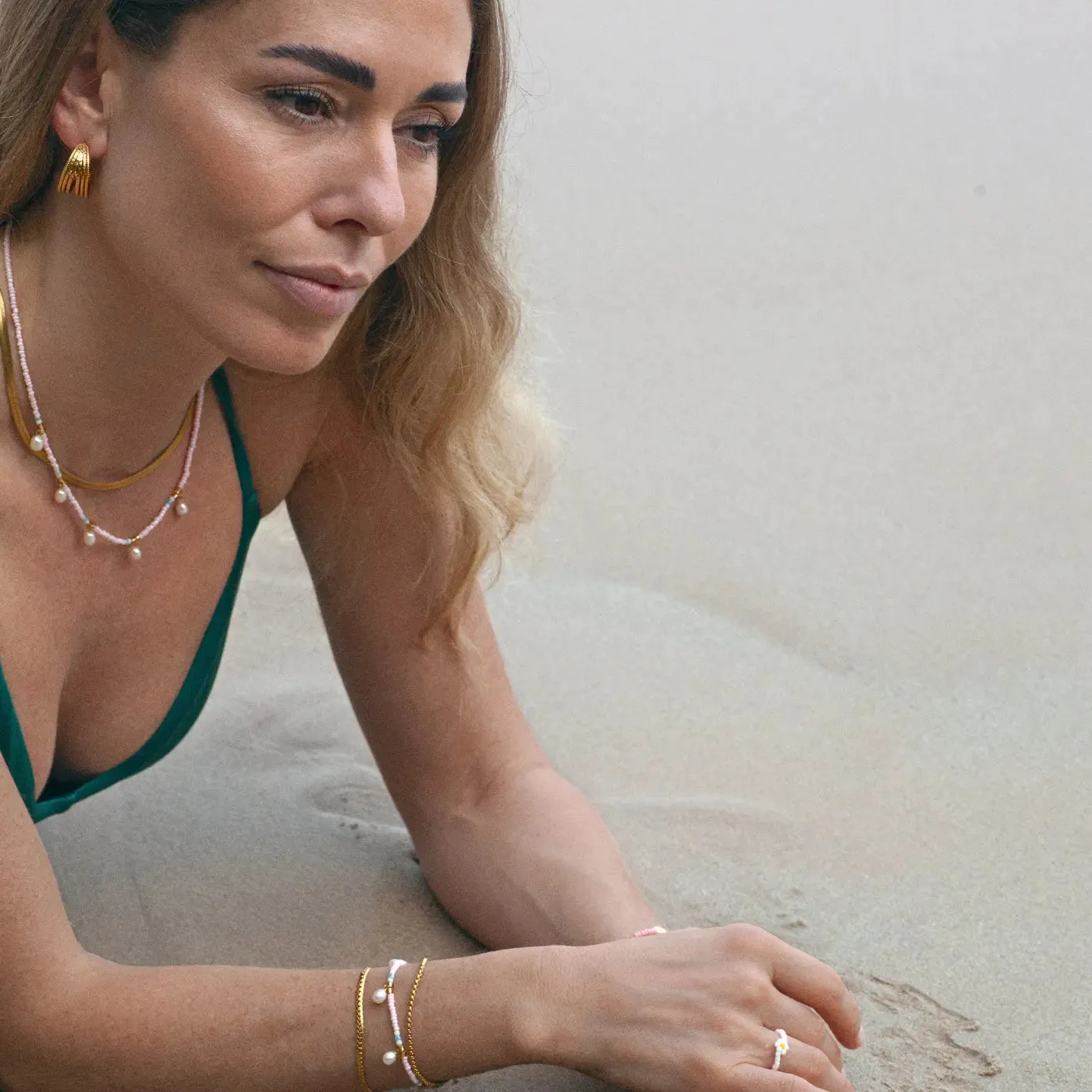 Fanny - Pearl and Colorful Bead Summer Necklace