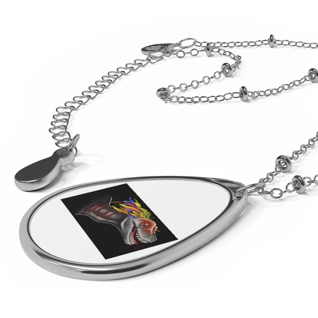 Feathered Raptor Oval Necklace
