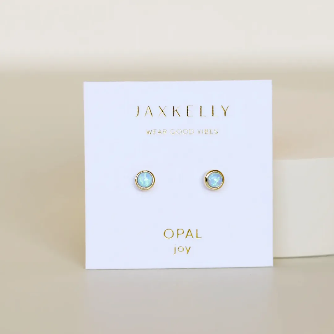 Fire Opal Simple Studs