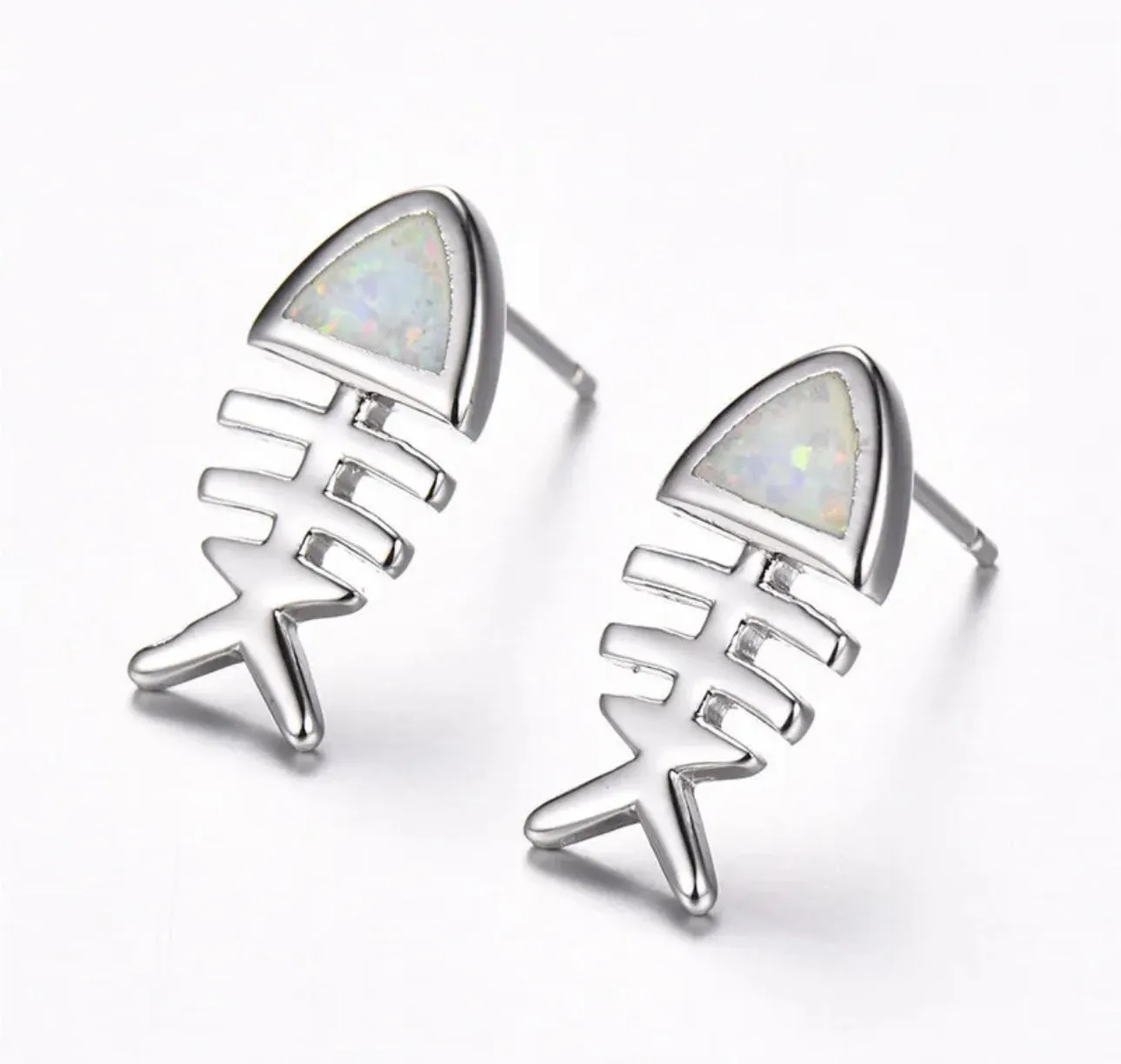 Fish bone earrings