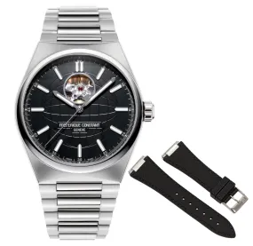 Frederique Constant Highlife Heart Beat Automatic Stainless Steel Black Dial Interchangeable Black Rubber Strap Mens Watch FC-310B4NH6B