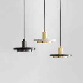 Freyja Marble Round Disk Pendant Light
