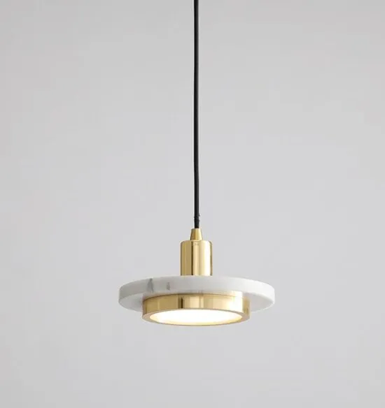 Freyja Marble Round Disk Pendant Light