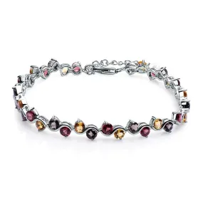 Garnet Citrine Smoky Quartz Bracelet
