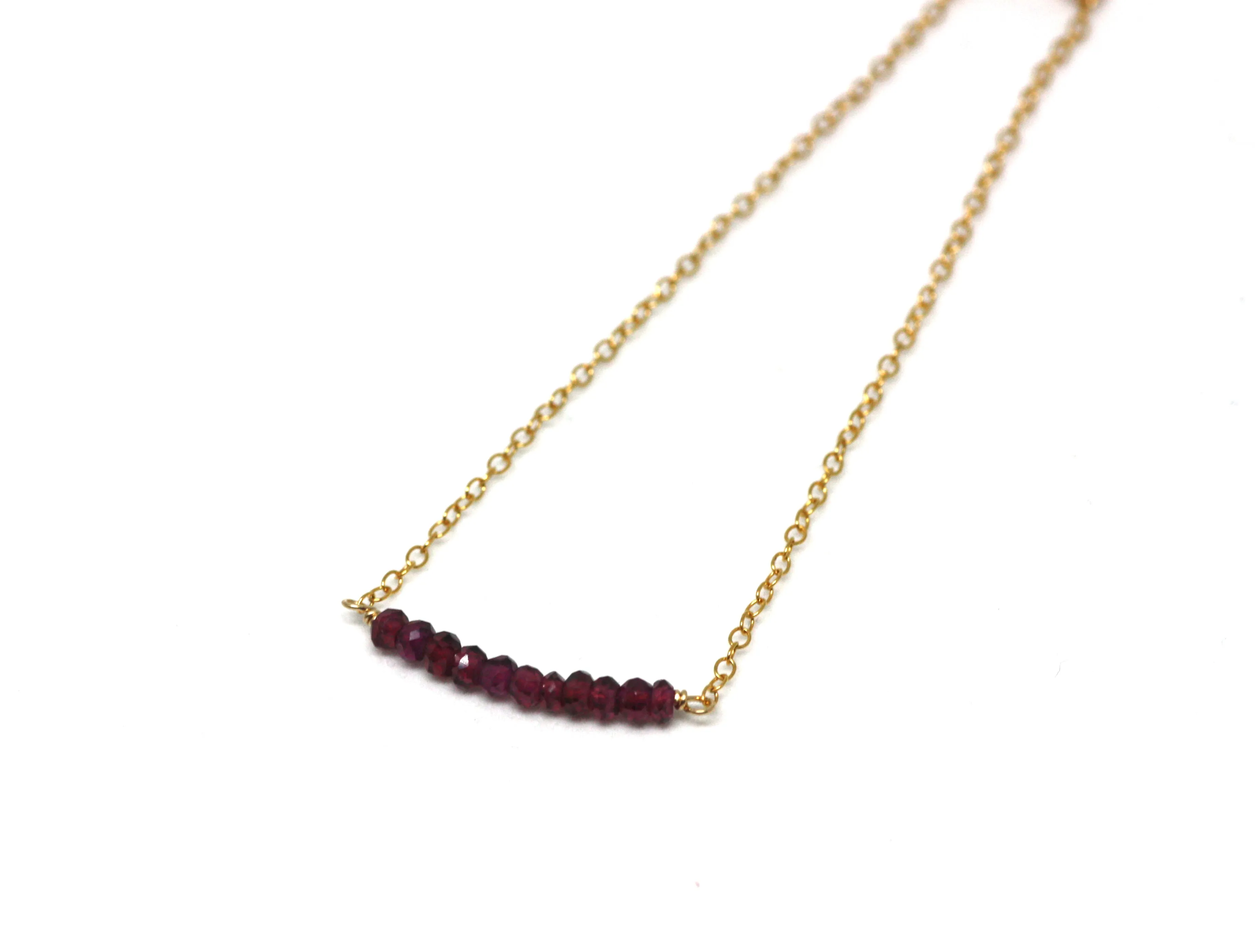 Garnet Petite Bar Bracelet