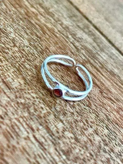 Garnet Toe Ring