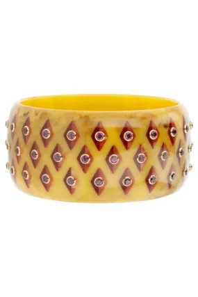 Garnet Yellow Bakelite Bangle