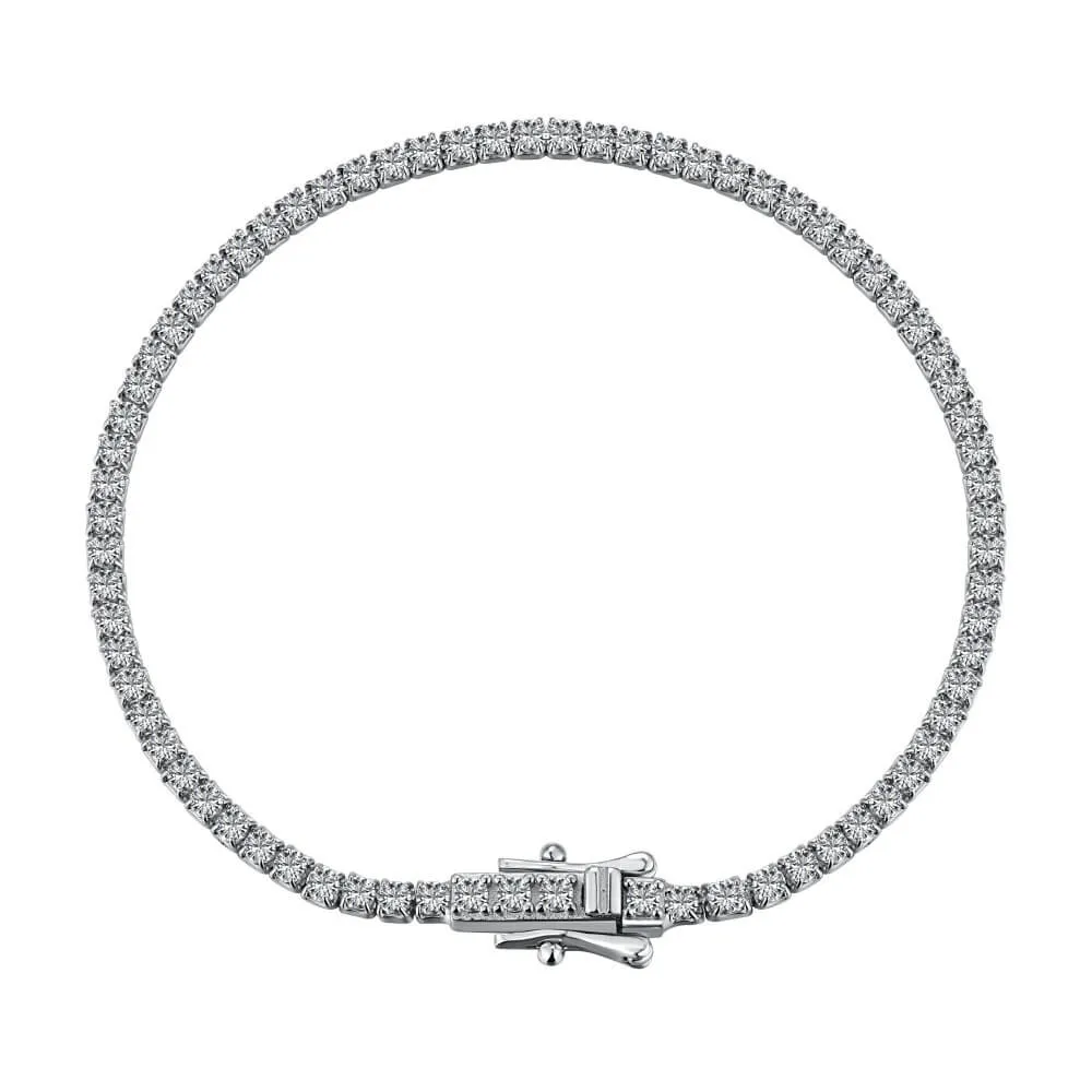 Genoveva 3MM 4 Prong Round Moissanite Tennis Bracelet